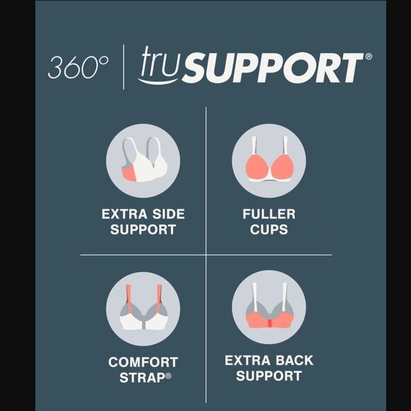 NWT Playtex 18 Hour Sensational Support Wireless Full-Coverage Bra in White - Picture 6 of 6